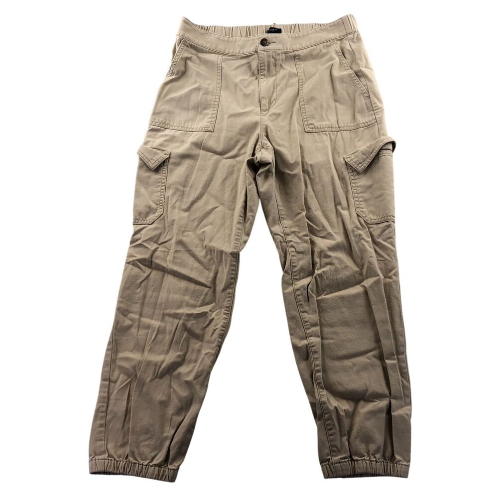 J. Crew Womens Jogger Pants Size 8 Beige Elastic Waist High Rise Cargo Casual